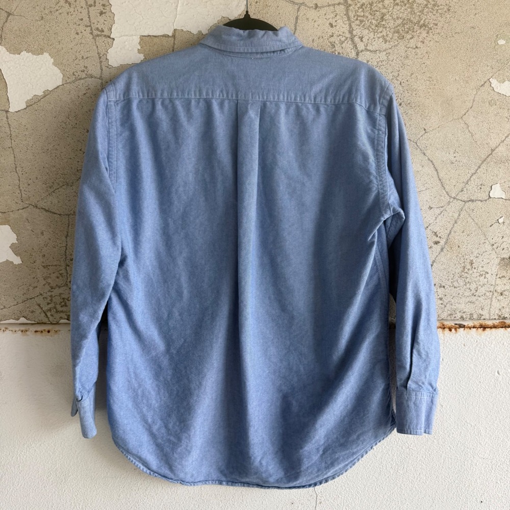 Vtg Ralph Lauren Shirt Button Down Chambray Embroidered Crest Logo LS Cotton Top - Picture 4 of 8